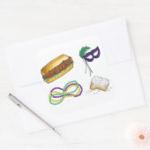 マルディグラスノーラニューオーリンズマスクビーズビーグネッツ スクエアシール (封筒)