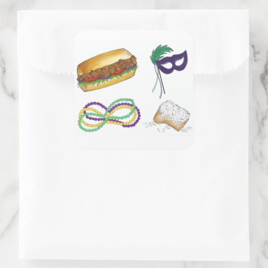 マルディグラスノーラニューオーリンズマスクビーズビーグネッツ スクエアシール (バッグ)