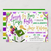 マルディグラスハウスウォーミングパーティの招待状 招待状 (正面/裏面)