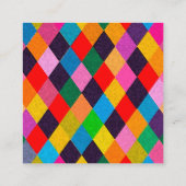 マルディグラスハーレキンパタカラフルンロンビ スクエア名刺 (裏面)