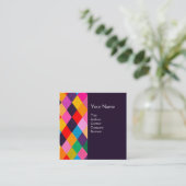 マルディグラスハーレキンパタカラフルンロンビ スクエア名刺 (スタンド正面)