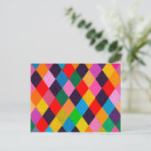 マルディグラスハーレキンパタカラフルンロンビ ポストカード (スタンド正面)