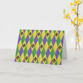 マルディグラスハーレキン（紋章の）フラ・ダ・リ カード (黄色い花)