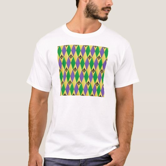 マルディグラスハーレキン（紋章の）フラ・ダ・リ Tシャツ (正面)