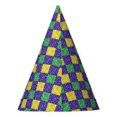 マルディグラスハーレクインダイヤモンドカーニバルパターン パーティーハット (裏面)