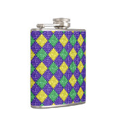 マルディグラスハーレクインダイヤモンドカーニバルパターン フラスク (右)