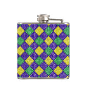 マルディグラスハーレクインダイヤモンドカーニバルパターン フラスク (裏面)