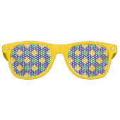 マルディグラスハーレクインダイヤモンドカーニバルパターン レトロサングラス (正面)