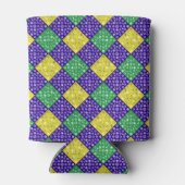 マルディグラスハーレクインダイヤモンドカーニバルパターン 缶クーラー (裏面)