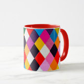 マルディグラスハーレクインパタカラフルンロンビマグ マグカップ (正面右)