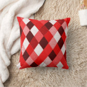 マルディグラスハーレクインパターンレッドピンクホワイトロンビ クッション (ブランケット)