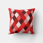 マルディグラスハーレクインパターンレッドピンクホワイトロンビ クッション (裏面)