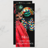 マルディグラスハーレクイン仮装パーティー 招待状 (正面/裏面)