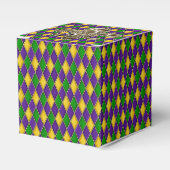 マルディグラスハーレクイン柄と（紋章の）フラ・ダ・リ フェイバーボックス (正面サイド)