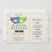 マルディグラスバチェロレッテ日程の招待状 招待状 (正面)