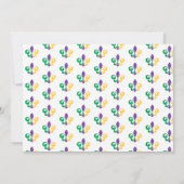 マルディグラスバースデーパーティーの少年への招待 招待状 (裏面)