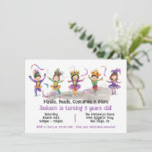 マルディグラスバースデーパーティースコスチュームキッズ招待状 招待状 (スタンド正面)