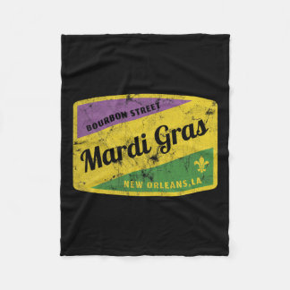 マルディグラスバーボン通り フリースブランケット