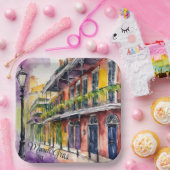 マルディグラスバーボン通り ペーパープレート (パーティー)