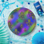 マルディグラスパターン ペーパープレート (パーティー)