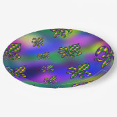 マルディグラスパターン ペーパープレート (アングル)