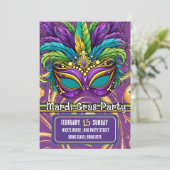 マルディグラスパレードとパーティーマスク 招待状 (スタンド正面)