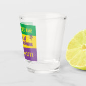 マルディグラスパレードクレウェと任意の文字 ショットグラス (右)