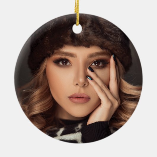 マルディグラスパーソナライズされたフォトオーナメント セラミックオーナメント (裏面)