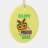 マルディグラスパーソナライズされたフォトオーナメント セラミックオーナメント (右)