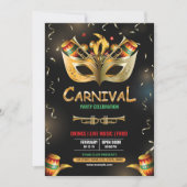 マルディグラスパーティの招待状 招待状 (正面)