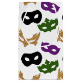 マルディグラスパーティーカラフルカーニバルマスクNOLA スモールペーパーバッグ (裏面)