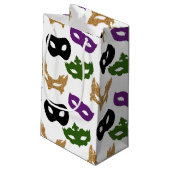 マルディグラスパーティーカラフルカーニバルマスクNOLA スモールペーパーバッグ (裏面アングル)