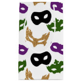 マルディグラスパーティーカラフルカーニバルマスクNOLA スモールペーパーバッグ (正面)