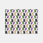 マルディグラスパーティーカラフルカーニバルマスクNOLA フリースブランケット (正面(横))