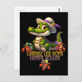 マルディグラスパーティーゲーター&クロード ポストカード (正面/裏面)