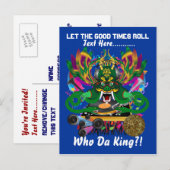 マルディグラスパーティーテーマメモを見る インビテーションポストカード (正面/裏面)