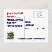 マルディグラスパーティーテーマメモを見る インビテーションポストカード (裏面)