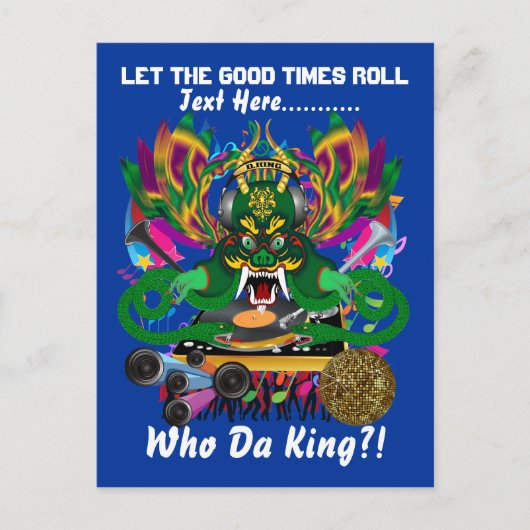 マルディグラスパーティーテーマメモを見る インビテーションポストカード (正面)