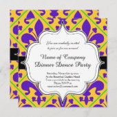 マルディグラスパーティーニューオーリンズ（紋章の）フラ・ダ・リ 招待状 (正面/裏面)