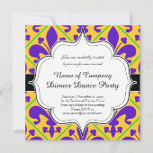 マルディグラスパーティーニューオーリンズ（紋章の）フラ・ダ・リ 招待状 (正面)