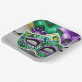 マルディグラスパーティーマスクとビーズ ペーパープレート (傾斜あり)