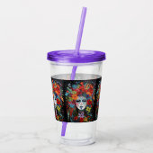 マルディグラスパーティーマスク&ヘアドレスパープルストロー&ホテル アクリルタンブラー (裏面)