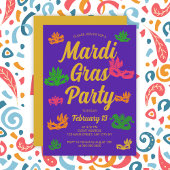 マルディグラスパーティー脂肪火曜カーニバル 招待状