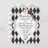 マルディグラスパーティー インビテーションポストカード (正面/裏面)