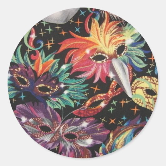 マルディグラスパーティー ラウンドシール (正面)