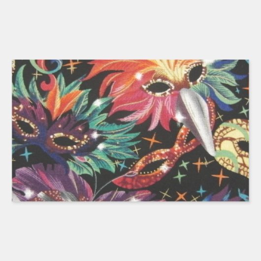 マルディグラスパーティー 長方形シール (正面)