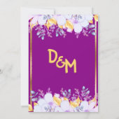 マルディグラスパープルと金ゴールド |ソフトパープルフローラ 招待状 (裏面)