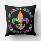 マルディグラスパープルイエローグリーン クッション (裏面)