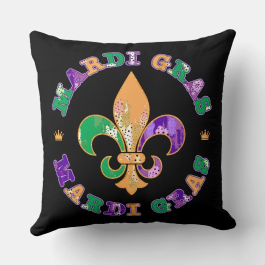 マルディグラスパープルイエローグリーン クッション (裏面)