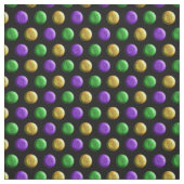 マルディグラスパープルグリーンイエロー水玉模様 ファブリック (見本)